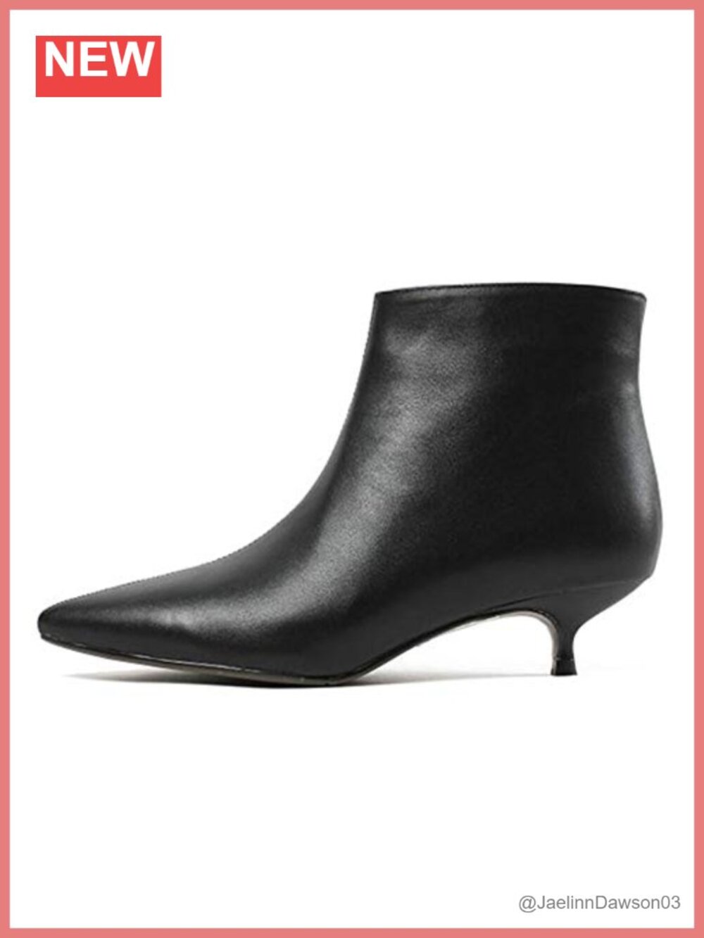 Women's Pointed Toe Ankle Boots Low Heel Matte PU Leather Side Zip Kitten Heel